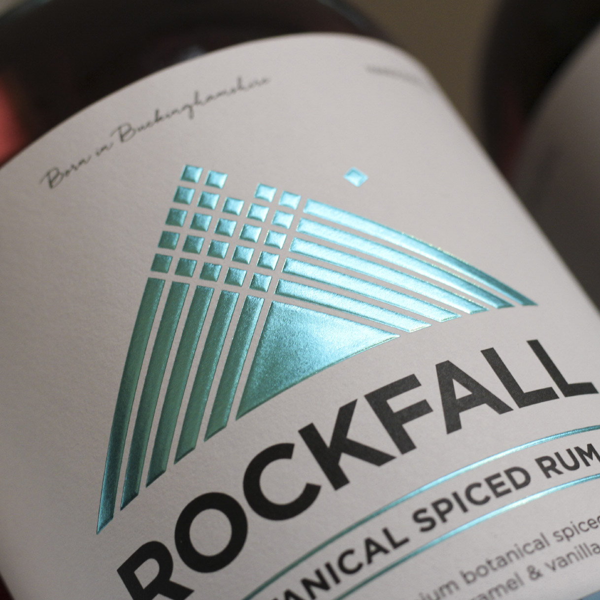 rockfall spiced rum close up logo