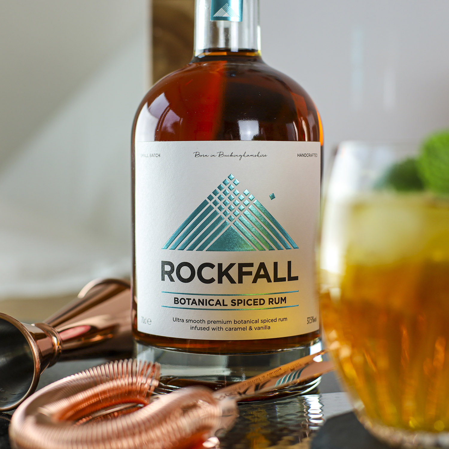 rockfall rum bottle