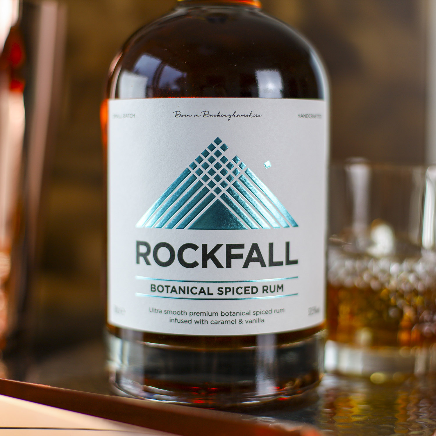 rockfall spiced rum label